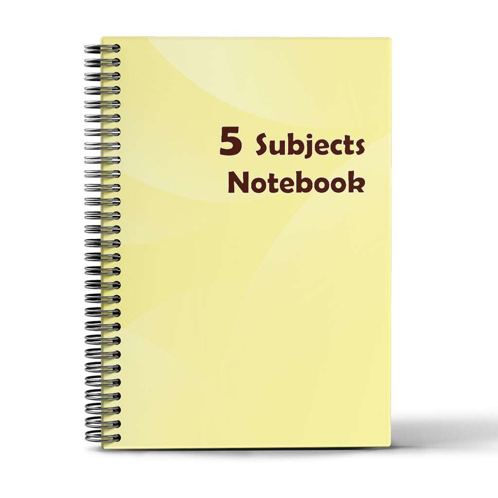 5 Subjects Notebook - 10 Colors - A4&A5  - 180 Sheets - Basic