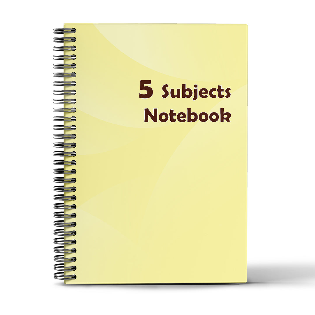 5 Subjects Notebook - 10 Colors - A4&A5  - 180 Sheets - Basic