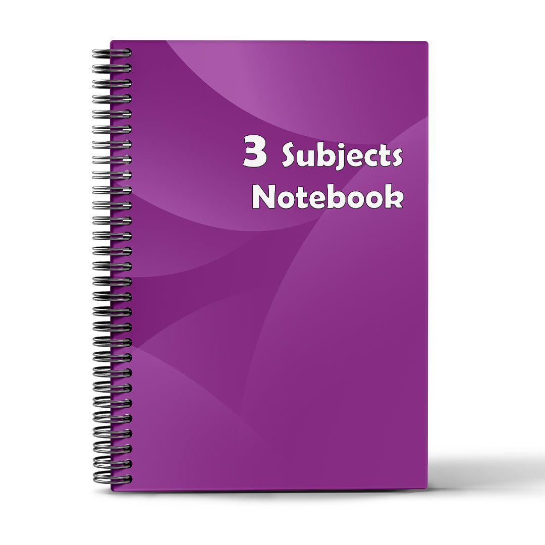 3 Subjects Notebook - 10 Colors - A4&A5  - 120 Sheets - Basic