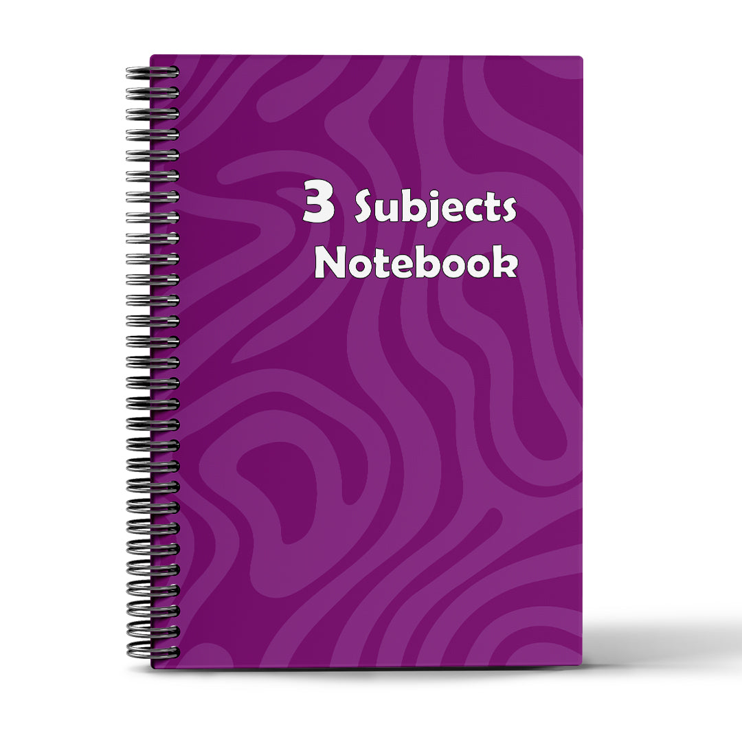 3 Subjects Notebook - 10 Colors - A4&A5  - 120 Sheets - Creative