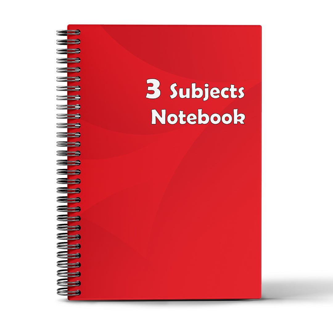 3 Subjects Notebook - 10 Colors - A4&A5  - 120 Sheets - Basic