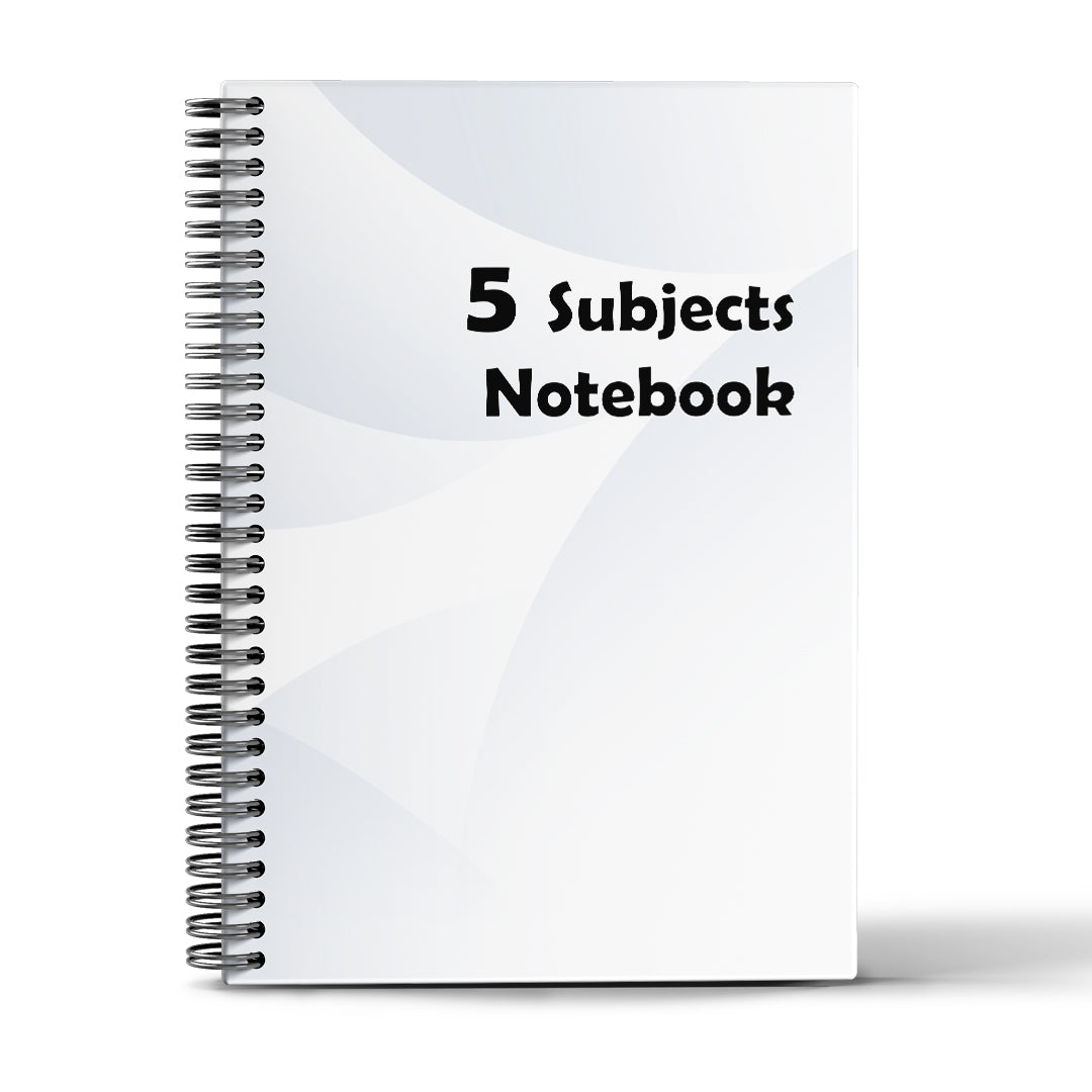 5 Subjects Notebook - 10 Colors - A4&A5  - 180 Sheets - Basic