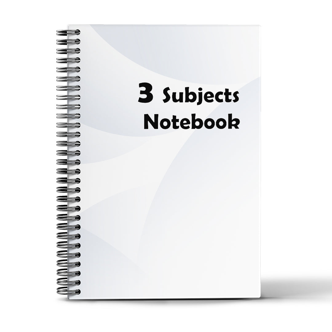 3 Subjects Notebook - 10 Colors - A4&A5  - 120 Sheets - Basic