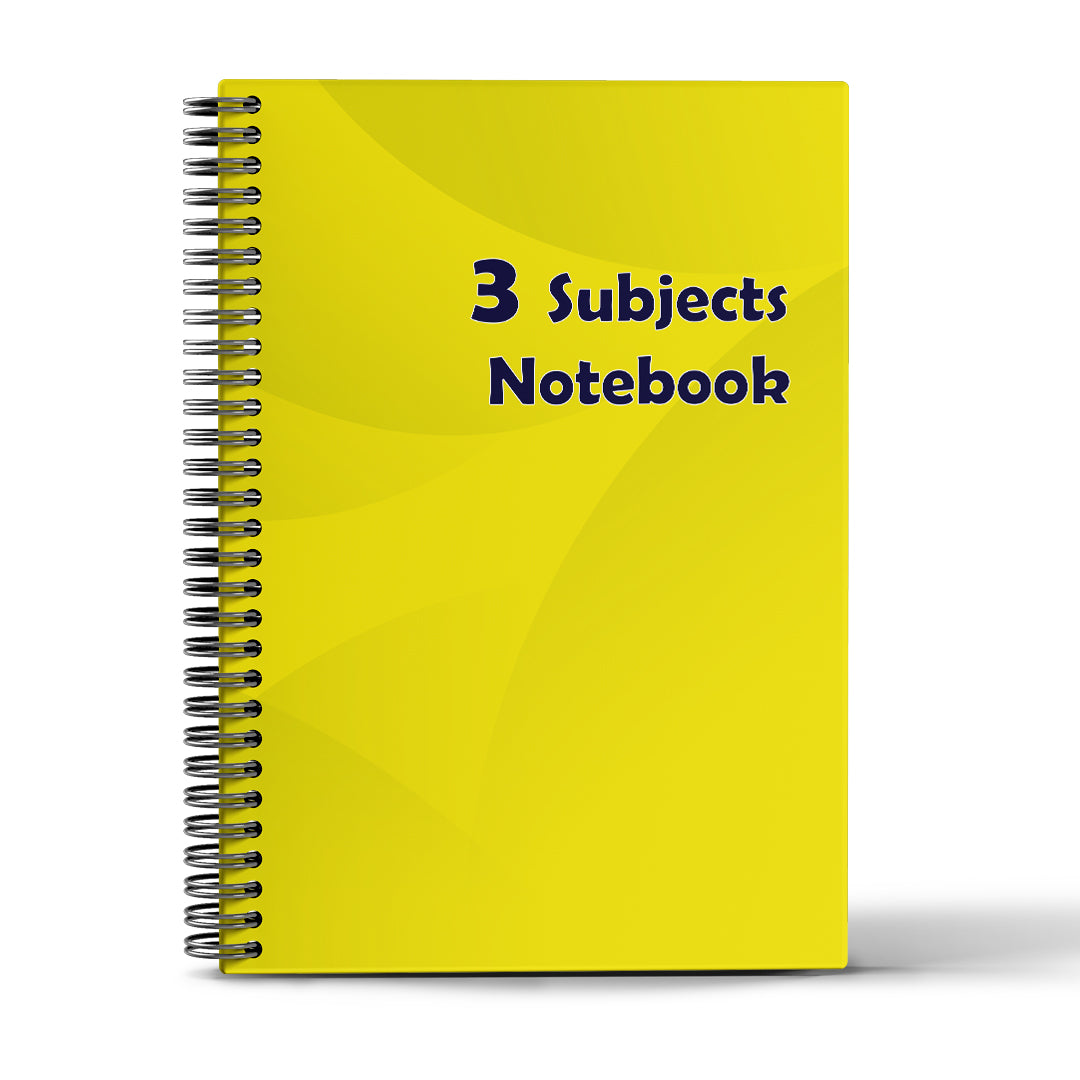 3 Subjects Notebook - 10 Colors - A4&A5  - 120 Sheets - Basic